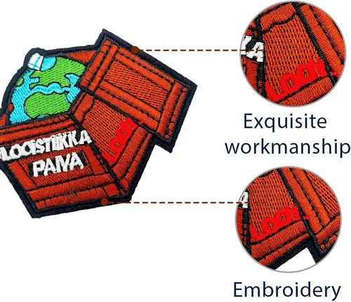 Miniatura 2 de Parches bordados para planchar, parche con apliques de tierra en caja, insignia de aventura, emblema para coser, accesorios de bricolaje