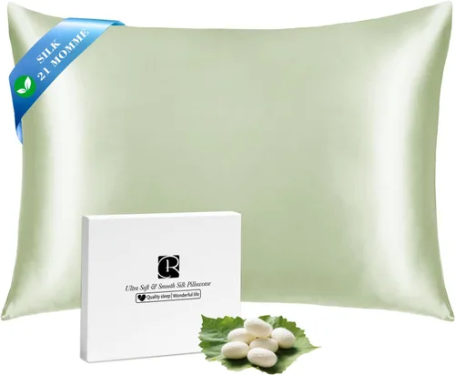 Miniatura 26 de Ravmix - Juego de 2 fundas de almohada de seda para cabello y piel con cremallera oculta, juego de 2 fundas de almohada de seda de morera 21Momme