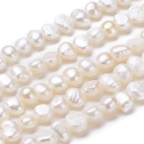 Miniatura 8 de Beadthoven - 140 unidades de 2 hebras de perlas de agua dulce cultivadas naturales de 4 a 0.197 in, perlas blancas sueltas para manualidades, 0