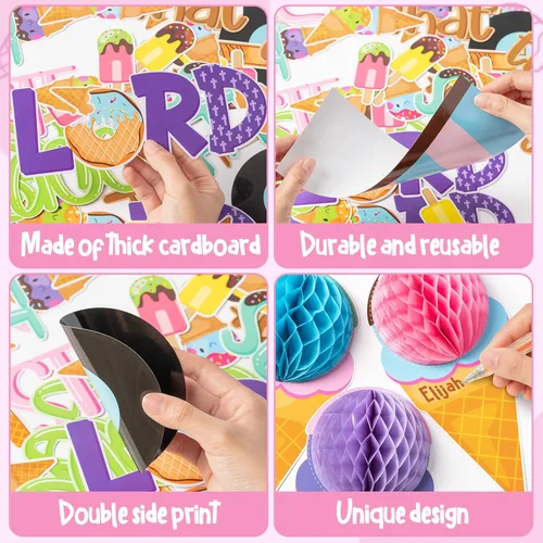 Miniatura 5 de CY2SIDE 73 piezas de recortes cristianos con sabor a helado y mira que el Señor es bueno para el aula, tablón de anuncios de Jesús, helado
