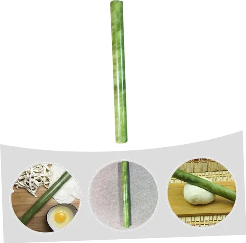 Miniatura 3 de Rodillo de mármol de jade de 8.19 pulgadas, rodillo de masa antiadherente para albóndigas, pasta, pizza, pastelería, superficie lisa, herramienta