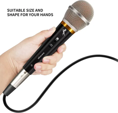 Miniatura 3 de Marengo Micrófono Dinámico de Mano para Canto de Karaoke, Micrófono XLR Alámbrico con Interruptor de Encendido y Apagado y Cable XLR Desmontable