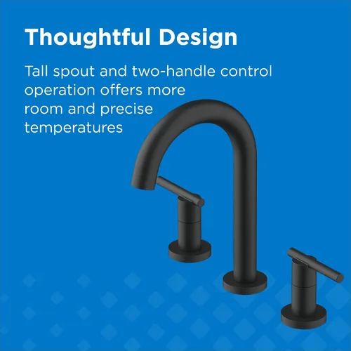 Miniatura 3 de Gerber Fontanería Parma Trim Line Grifo de lavabo generalizado de dos manijas Negro satinado