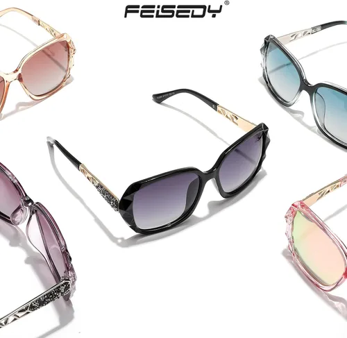 Miniatura 3 de FEISEDY - gafas de sol polarizadas para mujer, marco compuesto brillante B2289