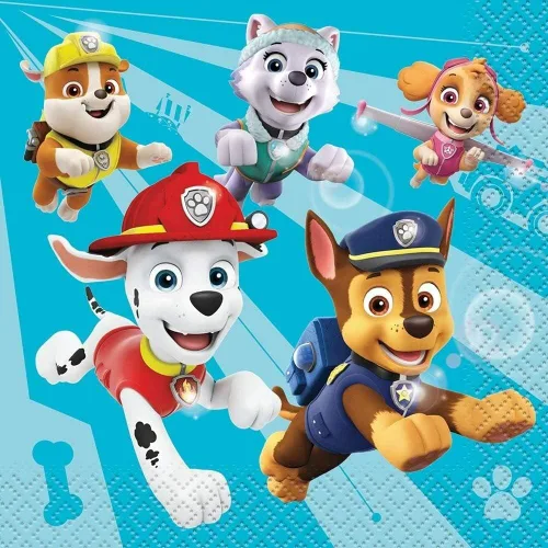 Paw Patrol - Servilletas multicolor para bebidas (paquete de 16) - Diseño divertido y colorido, perfectas para cumpleaños y celebraciones de niños