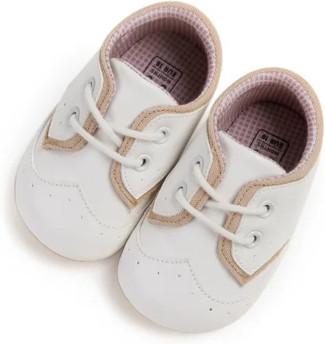 Miniatura 7 de SOFMUO Zapatos deportivos de piel sintética para bebés, niños y niñas, con suela de goma suave, mocasines Oxford para recién nacidos