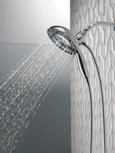 Miniatura 10 de Delta Faucet Trinsic Serie 14 - Kit de molduras para bañera y ducha de un solo mango, grifo de ducha cromado con cabezal de ducha doble 2 en 1 de 5