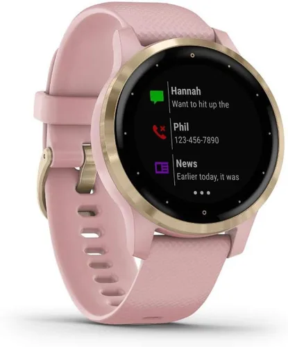 Miniatura 4 de Garmin 010-02172-31 Vivoactive 4S Smartwatch, paquete de polvo rosadorado con auriculares deportivos inalámbricos magnéticos Deco Gear, rojo