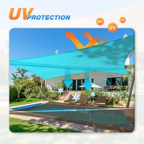Miniatura 5 de TANG Toldo parasol triangular derecho de 8 x 8 x 11 pies, tela permeable con bloqueo UV para pérgola, patio trasero, porche, terraza, jardín
