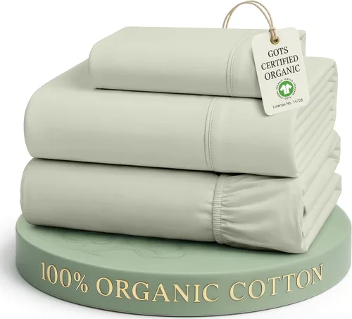 Miniatura 62 de Lane Linen Sábanas de cama tamaño Queen, juego de sábanas 100 % algodón orgánico, sábanas refrescantes suaves tamaño Queen, juego de sábanas Queen