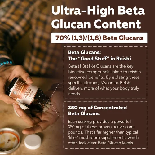 Miniatura 7 de Extracto orgánico de hongos Reishi - 70% de beta-glucanos - niveles más altos de nutrientes activos, potencia máxima, cultivo en Estados Unidos +