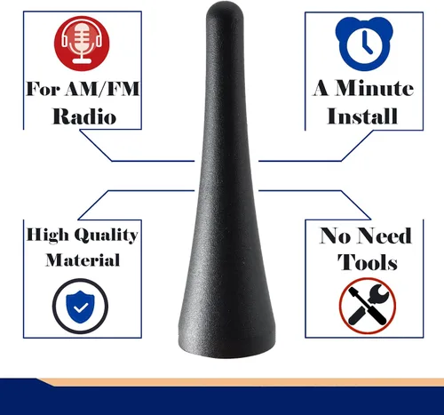 Miniatura 3 de Anina Mástil de antena de 3,8 pulgadas para Mazda Miata 2006-2022 MX5-ND-NC-RF Antena de radio rechoncha de aleación de aluminio