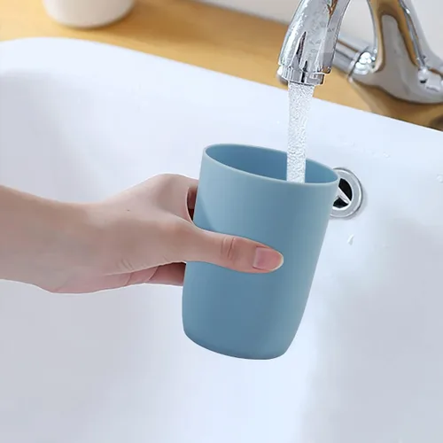 Miniatura 3 de Topsky Paquete de 4 vasos de baño – Vaso de plástico para cepillo de dientes – Vasos reutilizables – Vaso para enjuague bucal Color mixto 4 piezas