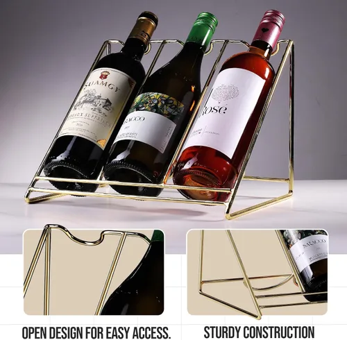 Miniatura 7 de Estante de exhibición de botellas de vino, estante de almacenamiento de vino, estante de exhibición de botellas de licor, estante de vino pequeño