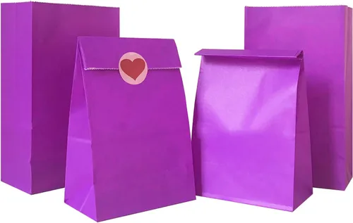 Miniatura 15 de Artseen Bolsas de papel de recuerdo de fiesta para celebración de fiestas, bolsas de papel tratadas de 5.10 x 3.10 x 9.4 pulgadas (24 unidades)