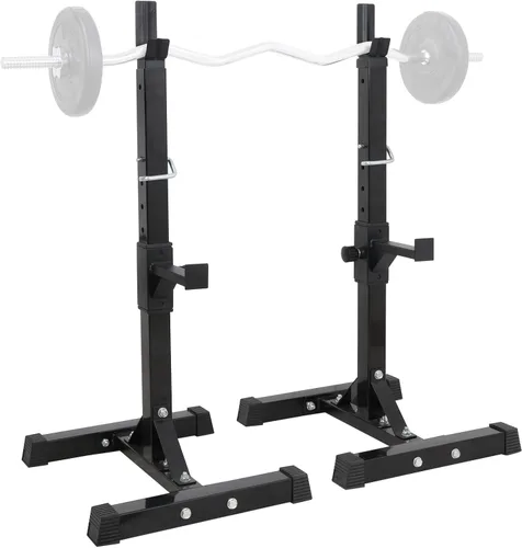 ZENY Soporte ajustable para pesas en cuclillas, soporte de prensa de banco para entrenamiento de fuerza en el gimnasio en casa, carga máxima de 550