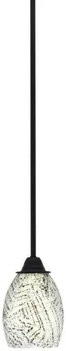 Miniatura 220 de Toltec Lighting Paramount - Mini colgante de 1 luz en acabado negro mate con cristal de arte perla de 7 pulgadas y estilo negro