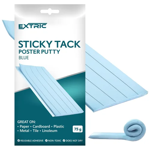 Masilla adhesiva azul para póster, masilla de montaje reutilizable para colgar en la pared, hogar, oficina y aula, adhesivo no dañante, 2.6 onzas