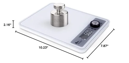 Miniatura 10 de Báscula de cocina altamente digital, pantalla LCD con retroiluminación, graduación precisa de 0.1 oz, medición de volumen de agua y leche, 176.37 oz