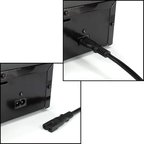 Miniatura 6 de Figura 8 Cable de alimentación (2 clavijas) con núcleo de alambre de cobre, no polarizado para satélite, CATV, sistemas de juego y más – NEMA 1-15P