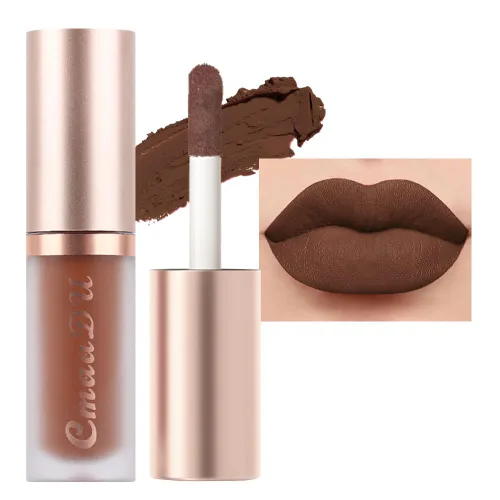 Miniatura 17 de evpct 1 Pieza Lápiz Labial Líquido Mate Malva Brillo Labial Conjunto Brillante para Mujeres Negras 24 Horas Rosa Lápiz Labial Sedoso Terciopelo