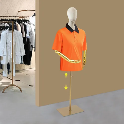 Miniatura 4 de Torso de maniquí femenino con cabeza y brazos posables, forma de vestido ajustable en altura, soporte de medio maniquí, maniquí de ropa con Blanco