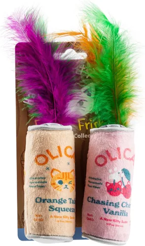 Miniatura 19 de Haute Diggity Kitty Gatos Cinta Azul + Conjunto de Gatito Vaquero, Juguetes de Felpa para Gatos Rellenos de Hierba Gatera con Sonido Crujiente