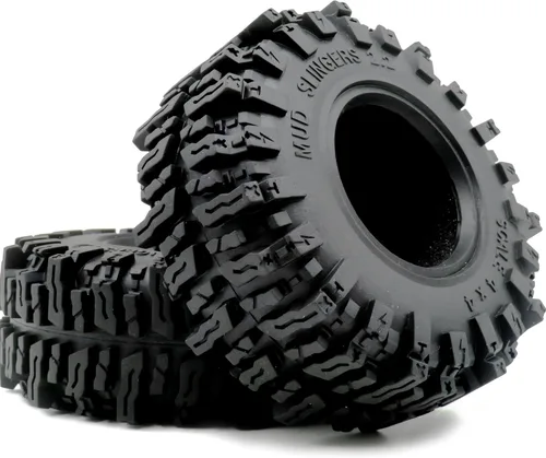 HOBBYSOUL 2 neumáticos RC 2.2 Mud Slingers suaves y pegajosos de 4.882 in / 4.88 pulgadas para 1/10 Axial SCX10 Wraith Yeti/Traxxas TRX4 AMG 6x6 /
