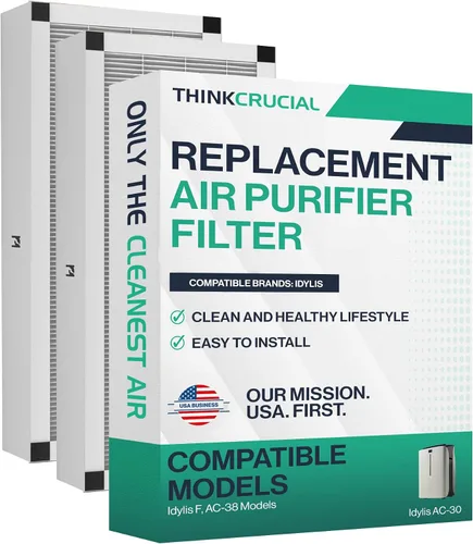 2 filtros HEPA de repuesto para purificador de aire, compatible con filtro Idylis # 560885, compatible con los modelos Idylis F, AC-38 (paquete de
