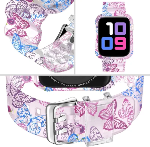 Miniatura 3 de DABAOZA - Correa compatible con Apple Watch de 49 mm, 46 mm, 45 mm, 44 mm, 42 mm, 41 mm, 40 mm, 38 mm, con protector, correa de TPU brillante