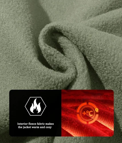 Miniatura 3 de MAGCOMSEN - Chaqueta táctica para hombre, de invierno, con forro polar y bolsillos múltiples, para esquiar, impermeable, forrada
