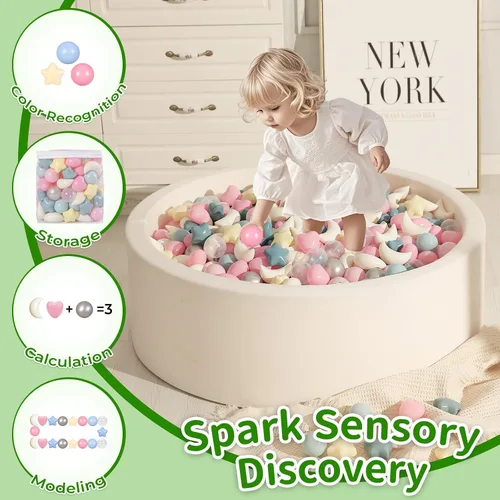 Miniatura 5 de TRENDPLAY Juego de Pelotas para Piscina de Pelotas Star Ball: Mezcla Vibrante de Formas - 50 100 200 500 Mezcla de Formas de Estrellas y Luna