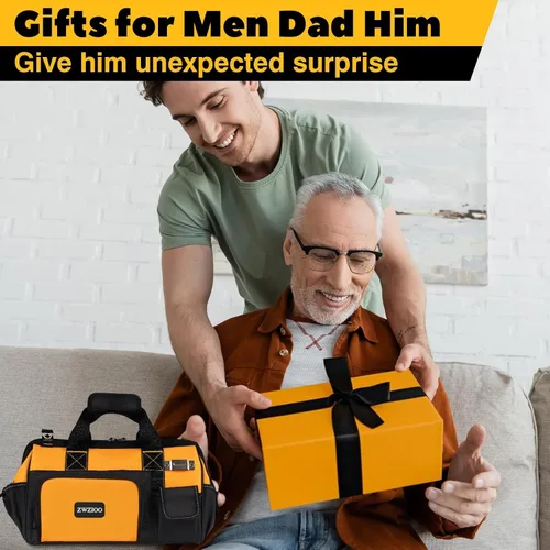 Miniatura 2 de Bolsa de herramientas resistente para hombres, organizador de caja de herramientas de 16 pulgadas, gran almacenamiento de herramientas de lona