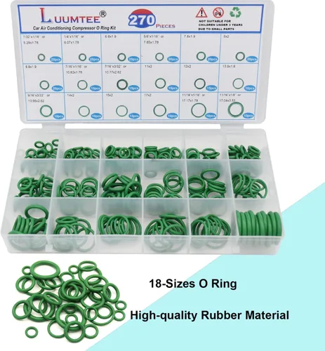 Miniatura 2 de Juego de 4 kits de reparación de aire acondicionado para automóvil, 270 piezas de juntas tóricas + 102 piezas A/C Kit de núcleo de válvula + 77