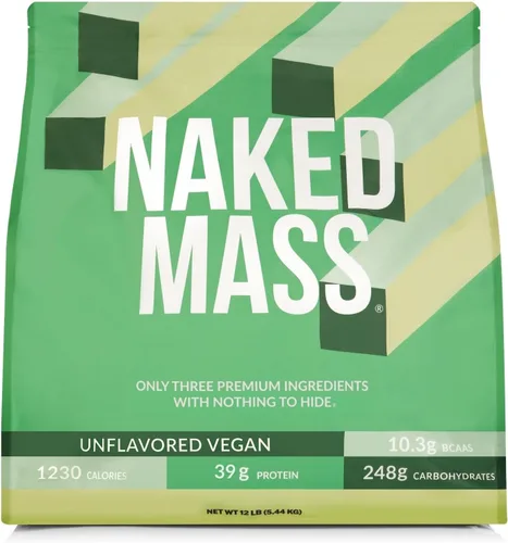 Miniatura 12 de NAKED Vegan Mass - Ganador de peso vegano de chocolate - 1,280 calorías, sin OGM, sin soja ni gluten, sin ingredientes artificiales - 8 libras a