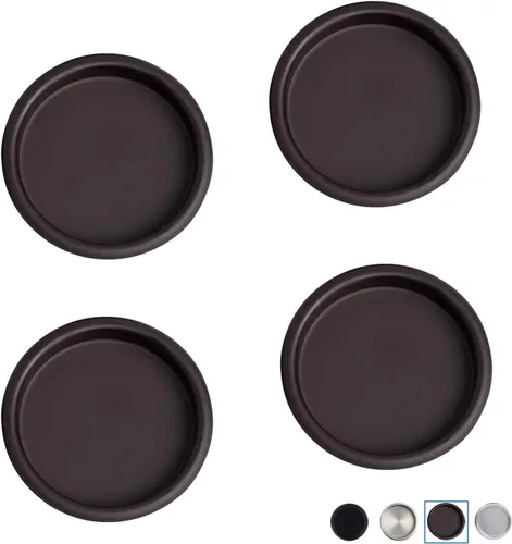 Miniatura 8 de Paquete de 4 tiradores de dedo para puerta de armario de 2-1/8 pulgadas, herrajes negros para puerta corrediza de granero, manija redonda
