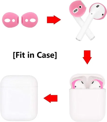 Miniatura 3 de JNSA Fundas para AirPods compatibles con AirPods 2/AirPods 1/EarPods, auriculares antideslizantes ultrafinos de silicona, 6 pares, 6 pares de 6 6