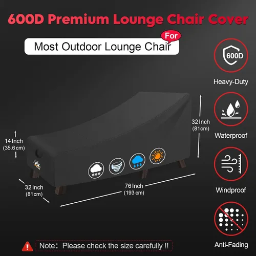 Miniatura 2 de Zettum Funda para silla de salón al aire libre, impermeable, 600D, resistente a la decoloración, fundas de asiento al aire libre para silla