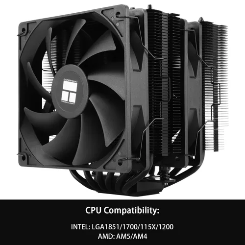 Miniatura 4 de Thermalrlght Peerless Assassin 120 SE Enfriador de aire negro para CPU, 6 tubos de calor, ventiladores duales TL-C12C PWM, refrigeración de CPU