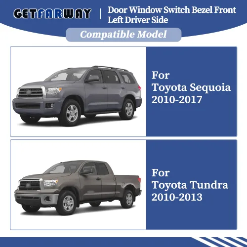 Miniatura 2 de Interruptor de ventana de puerta Bisel delantero izquierdo lado del conductor para Toyota Tundra/Sequoia 2007 2008 2009 2010 2011 2012 2013 2013
