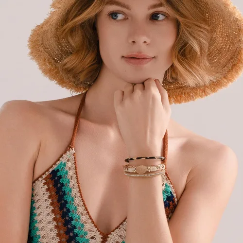 Miniatura 273 de FANCY SHINY - Pulsera de cuero estilo bohemio, pulsera de cuentas de cristal con cierre magnético, regalos de joyería para mujer