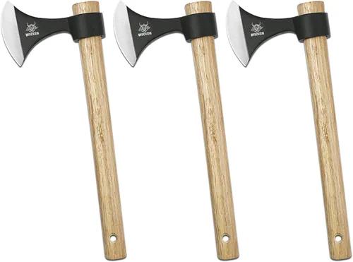Miniatura 8 de Hachas de lanzamiento, paquete de 2 Tomahawks de 16.2 pulgadas de acero de alto carbono y mango de madera, para recreación y competencia