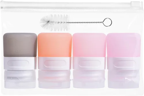 Miniatura 23 de MICEBAY Botellas exprimibles de condimentos para salsas, mini recipiente de silicona para aderezo de ensalada de 1 onza para llevar con bolsa