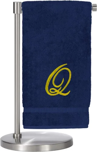 Miniatura 17 de Script R - Toalla de baño con monograma, regalo personalizado, 27 x 54 pulgadas, juego de 1 toalla bordada con texto dorado, 100% algodón turco