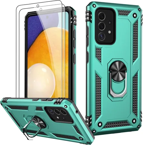Miniatura 19 de LUMARKE Funda para Galaxy A51 4G con protector de pantalla, supera los 16 pies, probada en caídas, de grado militar, con soporte de anillo Rojo
