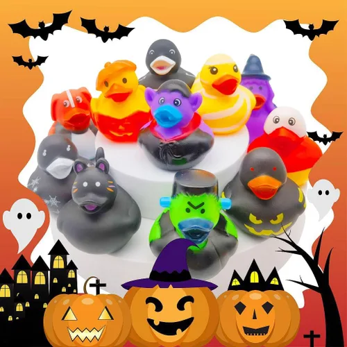 Miniatura 2 de 36 patos de goma de Halloween, accesorios para baby shower, juguetes de baño para niños, regalos de fiesta de Halloween, intercambio de regalos