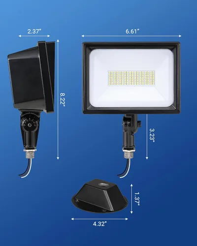 Miniatura 6 de DEWENWILS - Luz LED de inundación de 65 W para exteriores con montaje en nudillos, luz de seguridad LED impermeable IP65 superbrillante de 6670 lm