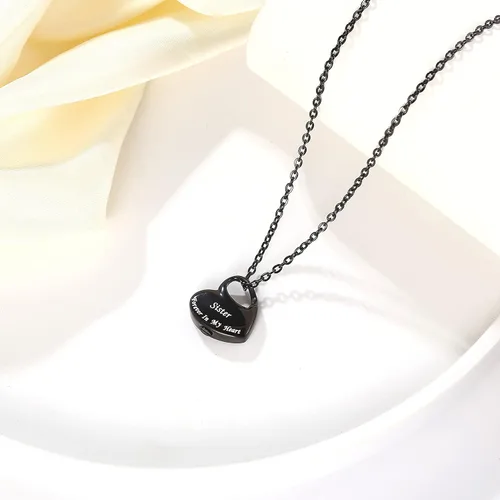 Miniatura 4 de VIUJUH Cremation Urn Necklace for AshesForever In My Heart Carved LocketStainless Steel Keepsake Urn JewelryWaterproof Memorial Pendant for Mom