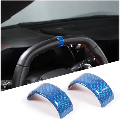 Miniatura 11 de Cubierta del anillo superior del volante compatible con Chevrolet Corvette C8 Stingray 2020-2023 100% fibra de carbono real, 2 piezas, accesorios