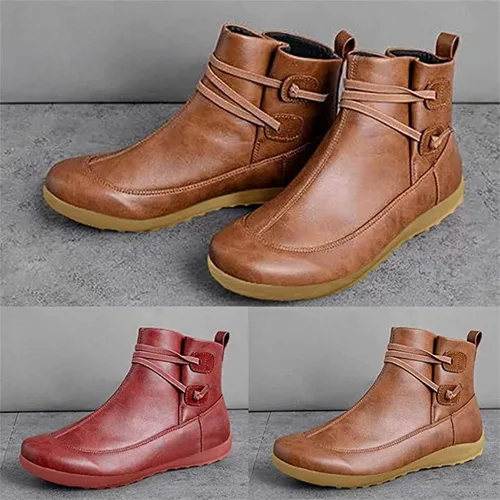 Miniatura 3 de Botas para mujer, botines planos, cómodos, informales, elegantes, occidentales, elegantes, anchos, modernos, sin cierre